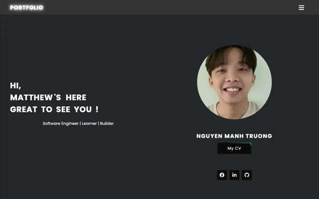 Screenshot of my first portfolio