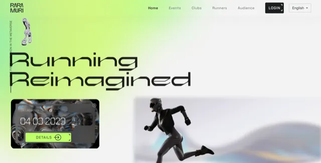 Screenshot of the Raramuri running app